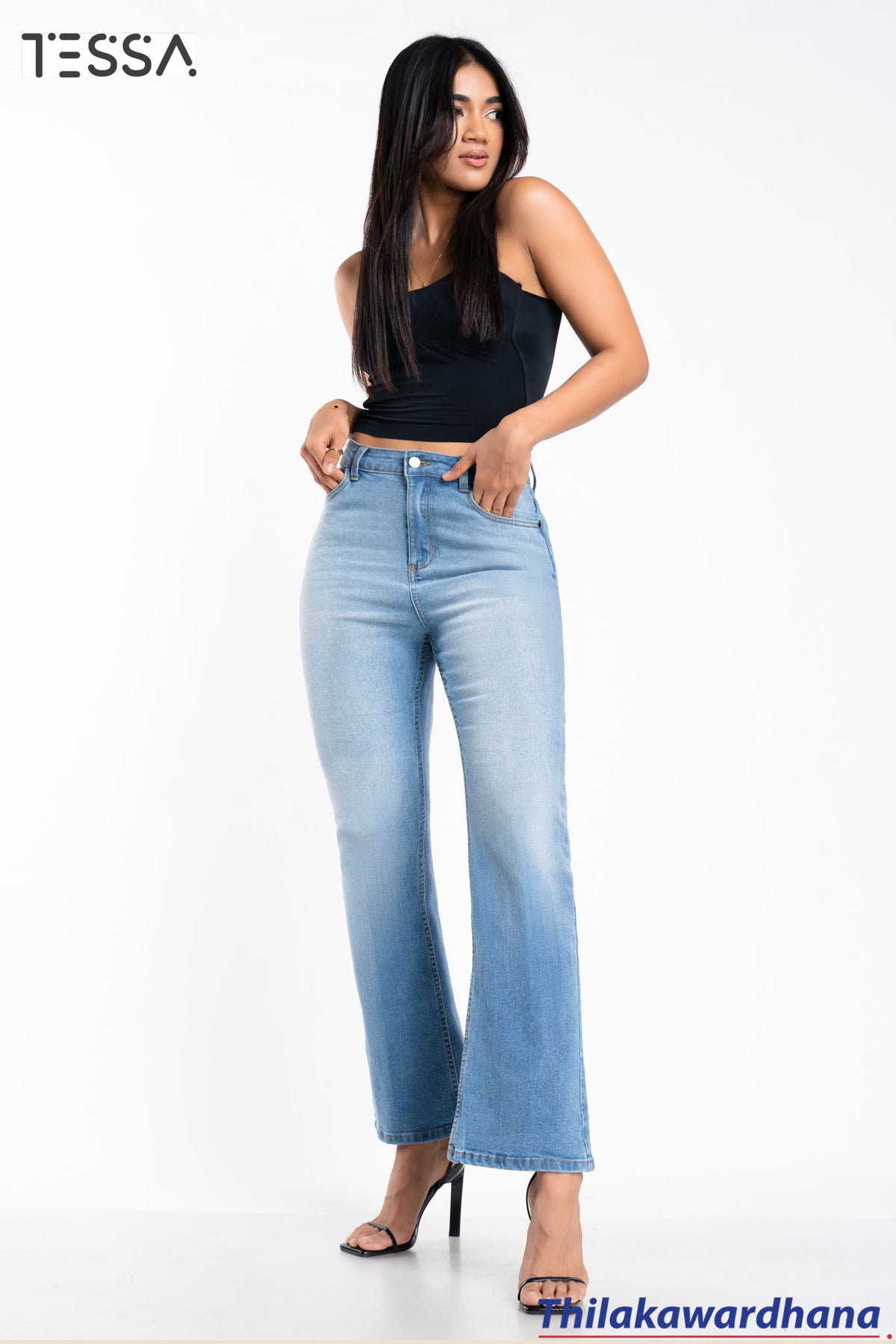 TESSA Sky Fade High Rise Boot Cut Jean