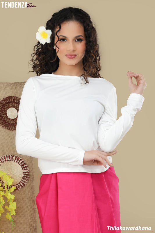Tendenza Long Sleeve Boat Neck Top