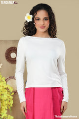 Tendenza Long Sleeve Boat Neck Top