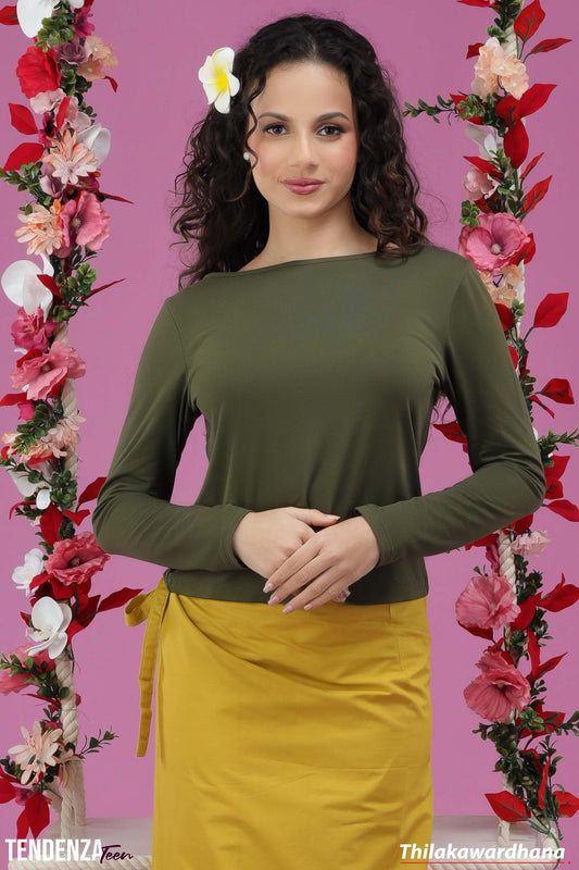 Tendenza Long Sleeve Boat Neck Top