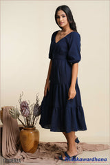 Tendenza V neck Midi Dress