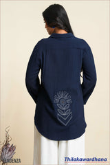 Tendenza Balloon Sleeve Embroidered Shirt