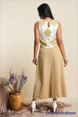 Tendenza High Waist Midi Linen Skirt