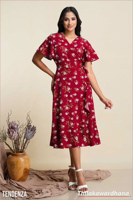 Tendenza Slit Hem Midi Dress