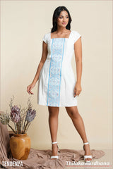 Tendenza Square Neck Embroidered Dress
