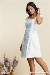 Tendenza Square Neck Embroidered Dress