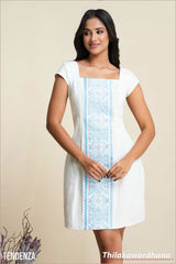 Tendenza Square Neck Embroidered Dress