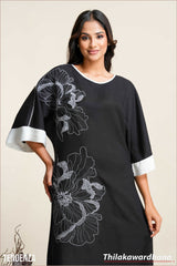 Tendenza Embroidary Kaftan Linen Dress