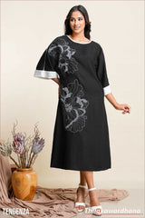 Tendenza Embroidary Kaftan Linen Dress