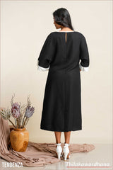 Tendenza Embroidary Kaftan Linen Dress