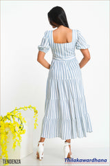 Tendenza Striped Tiered Maxi Dress