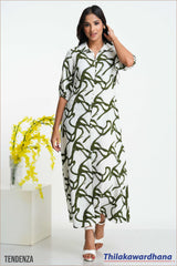 Tendenza Puff Sleeve A Line Maxi Dress