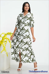 Tendenza Puff Sleeve A Line Maxi Dress