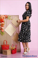 Tendenza Slit Hem Midi Dress