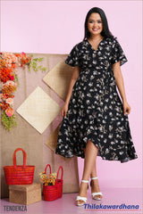 Tendenza Slit Hem Midi Dress