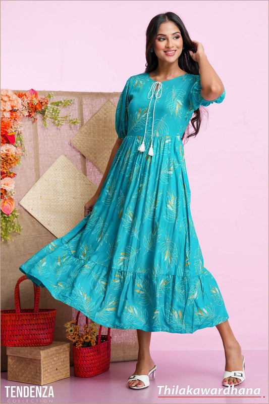 Tendenza Printed A Line Dress