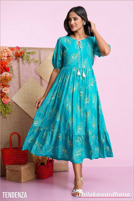 Tendenza Printed A Line Dress