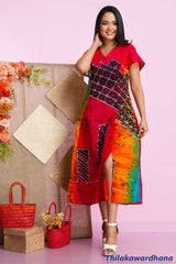 Aura Slit Detailed Batik Dress