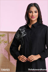 Tendenza Embroidered Oversized Shirt Dress