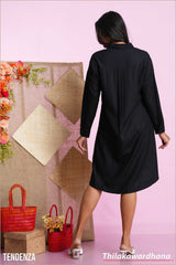 Tendenza Embroidered Oversized Shirt Dress