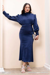 Tendenza Bishop Sleeve Beaded Embellishment Dress