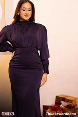 Tendenza Bishop Sleeve Beaded Embellishment Dress