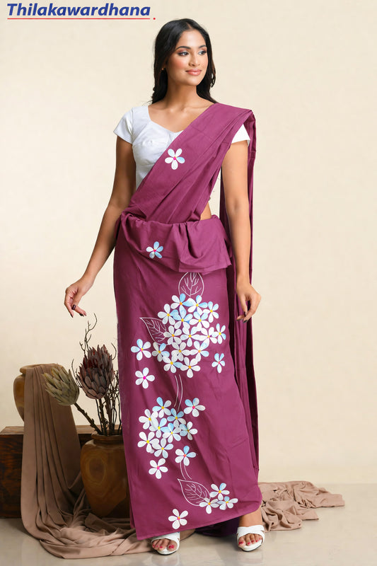 Ladies Floral Hand Painted Saree