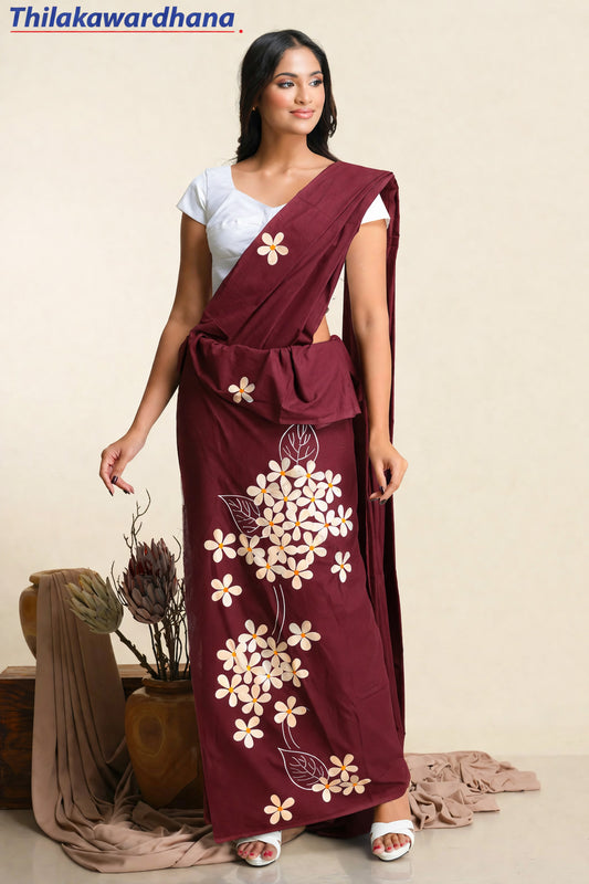 Ladies Floral Hand Painted Saree