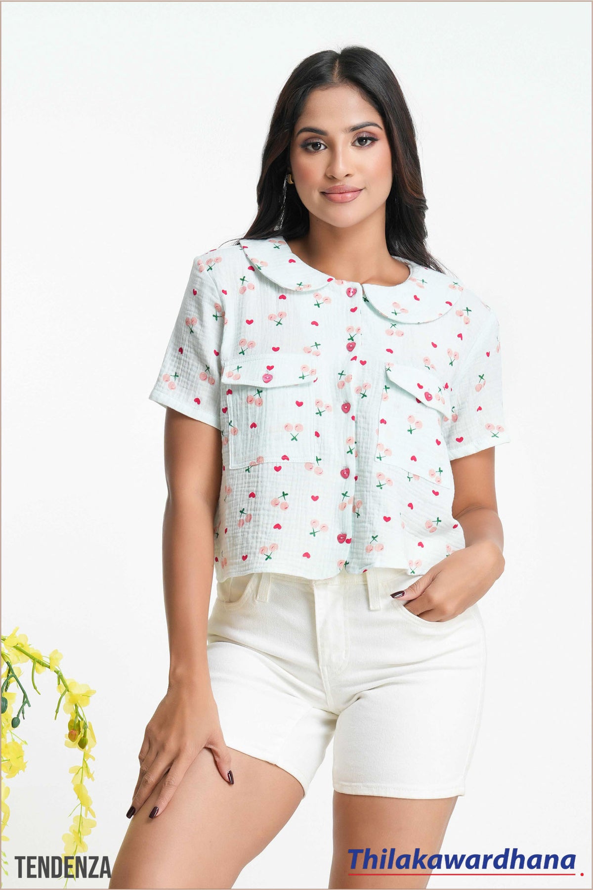 Tendenza Short Sleeve Crop Top