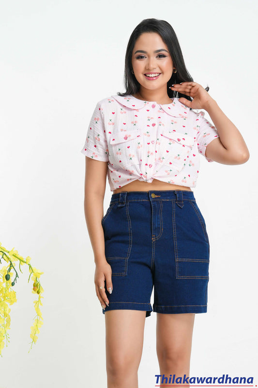 Akasi High Waist Denim Short