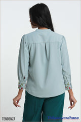 Tendenza Embroidered Sleeve Blouse