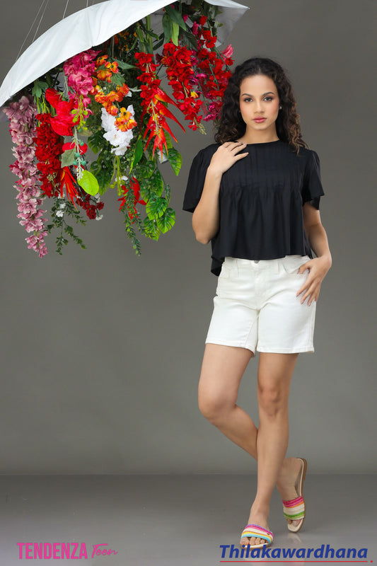 Tendenza Teen Pleated Babydoll Top