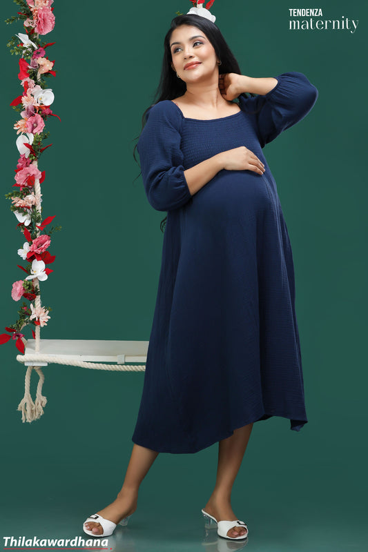 Tendenza Smocked Comfy Maternity Maxi Dress
