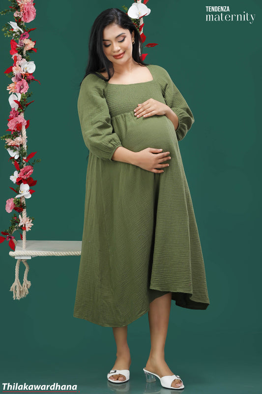 Tendenza Smocked Comfy Maternity Maxi Dress