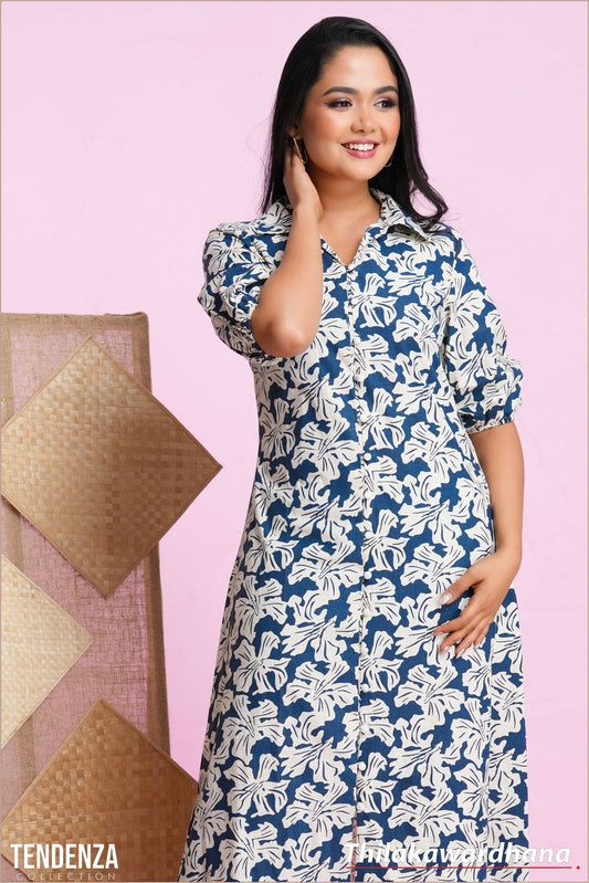 Tendenza Puff Sleeve A Line Maxi Dress