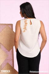 Tendenza Sleeveless Embroidered Top