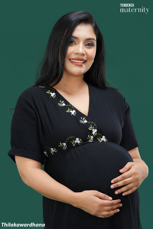 Tendenza Embroidered Maternity Dress