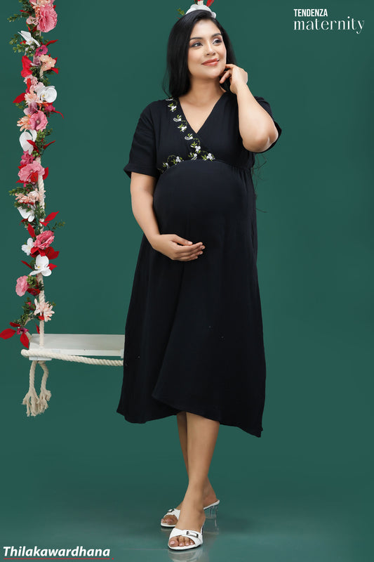 Tendenza Embroidered Maternity Dress