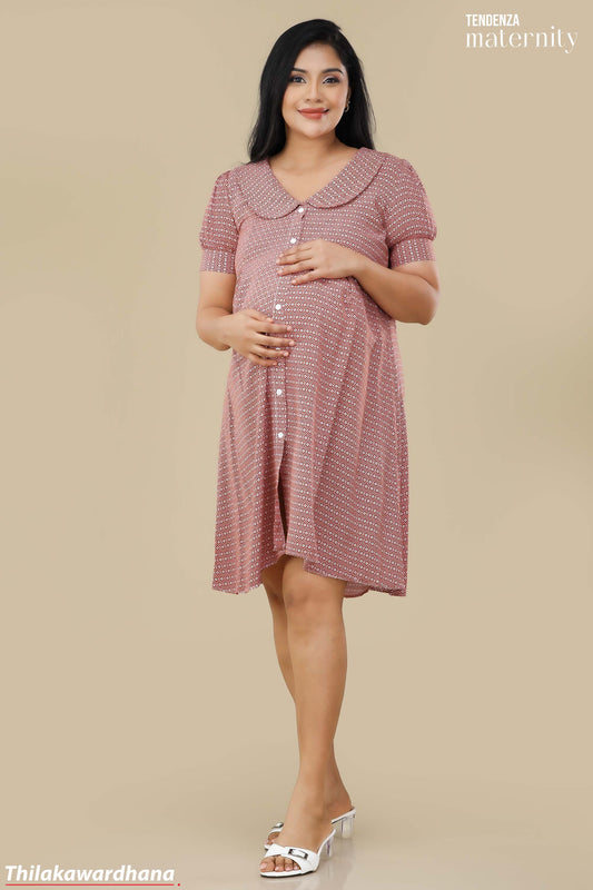 simple pregnancy dress design Elegant Pearl Pink A-line Short Sleeves V-neck Maternity Dress