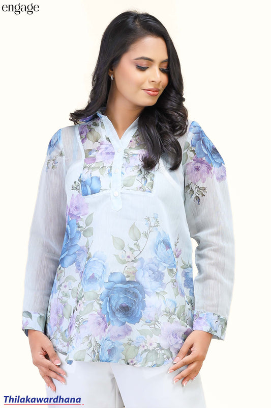 Engage Blush Bloom Floral Printed Tunic Top