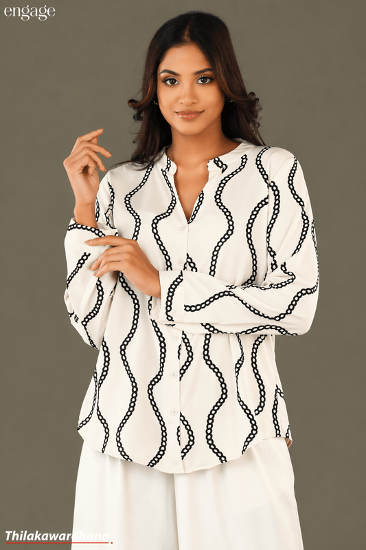 Engage Chain Printed Long Sleeve Top