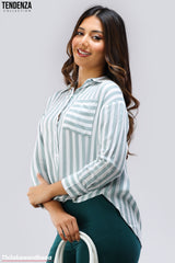 Tendenza Long Quarter Striped Top
