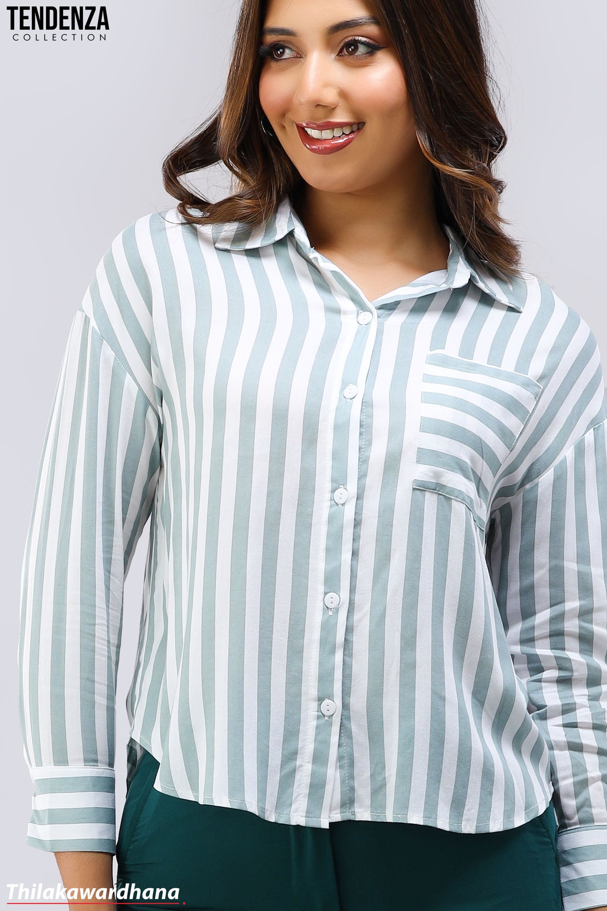 Tendenza Long Quarter Striped Top