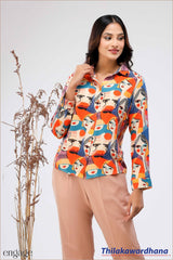 Engage Abstract Printed Top