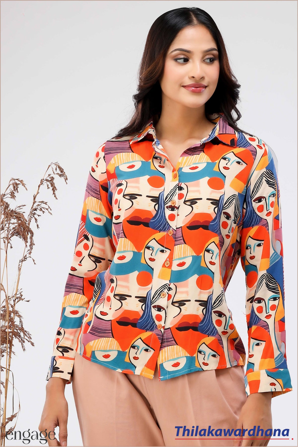 Engage Abstract Printed Top