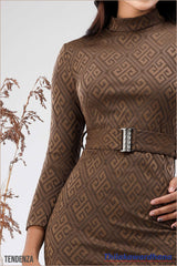 Tendenza Turtle Neck Bodycon Dress