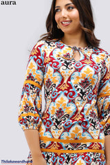 Aura Sunset Mosaic Dress