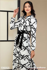 Tendenza Waist Belted Elegant Maxi Dress