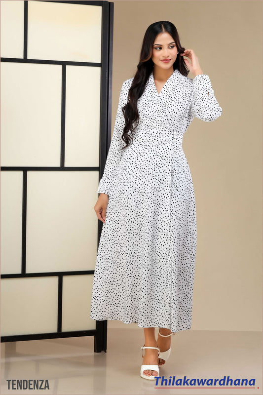 Tendenza Printed Overlapped Maxi Dress