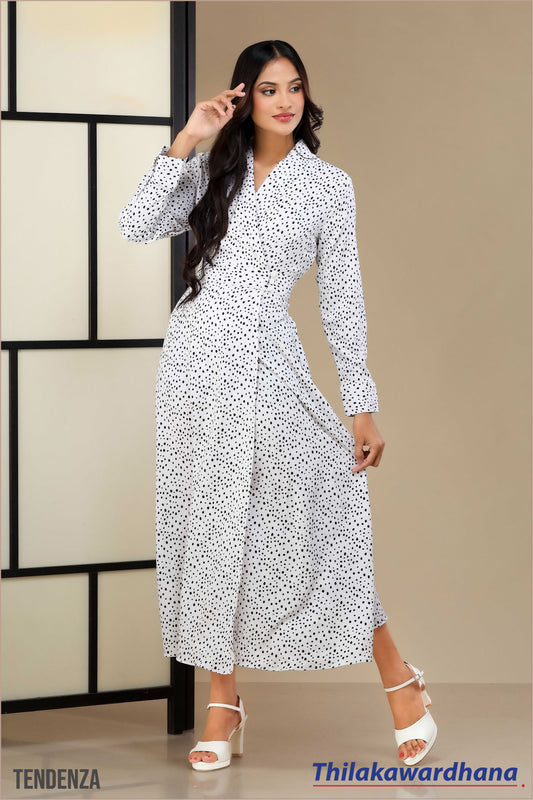 Tendenza Printed Overlapped Maxi Dress